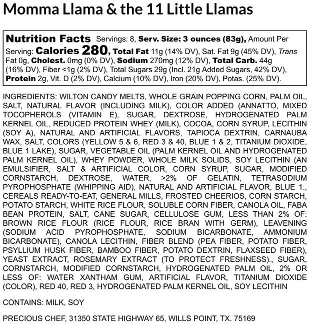 Momma Llama and the 11 Little Llamas (GF and NF) Recipe Kit